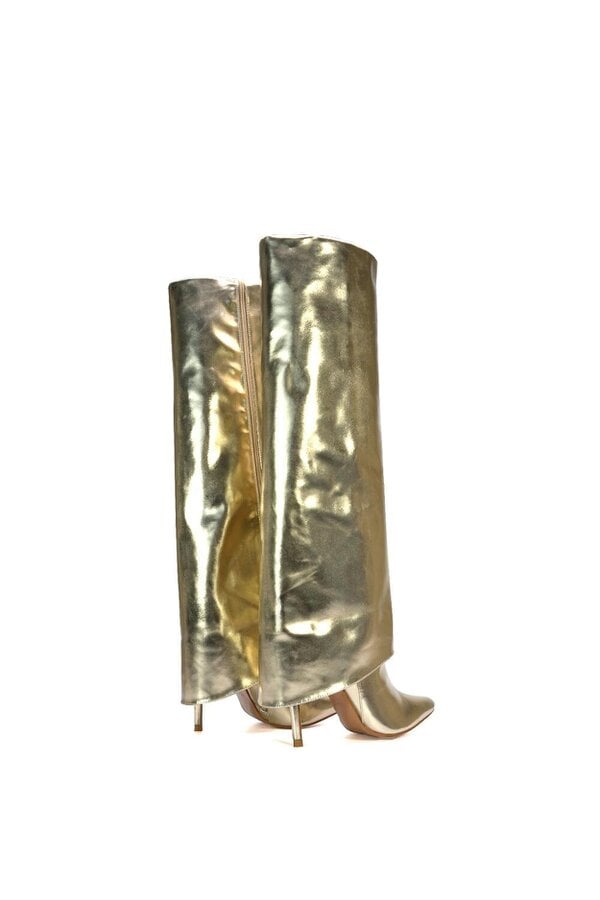 XY LONDON Foldover Knee High Boots With Stiletto Heel