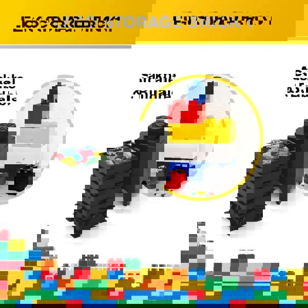 LEGO Round 1-Stud 1.2L Stackable Storage Brick Black