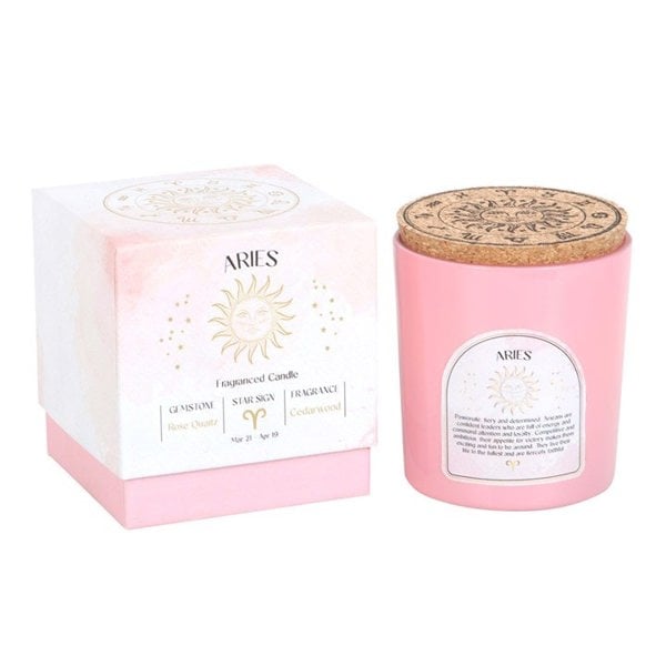 Serano Aries Cedarwood Gemstone Zodiac Candle