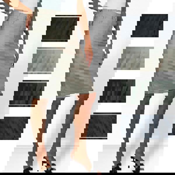 Paulo Due Women's Faux Leather Knee Length Skirt