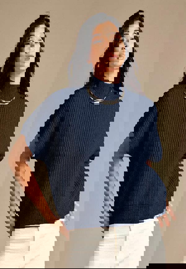 GWD Parker Navy Chunky Knit Jumper