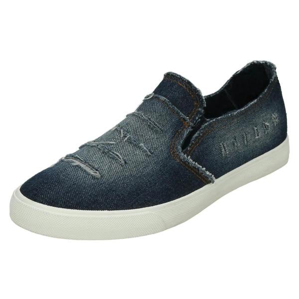 Spot On Ladies Spot On Distressed Denim Slip On Pumps