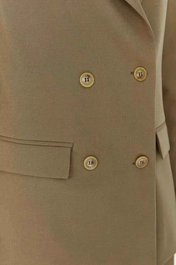 WOVCOR Lined Woven Blazer Jacket with Button Detail