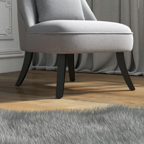 Wyld Haus Sava Grey Set Of 2 Armless Button Tufted Tub Chairs With Linen Upholstery