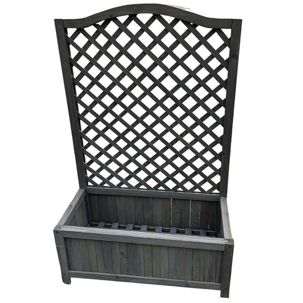 Gr8 Garden Grey Wooden Planter Lattice For Vines Garden Climbing Flower Plant Pot Trellis