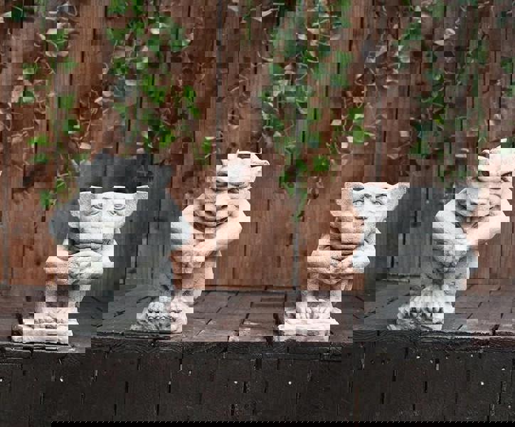 Pair Of Small Gargoyle Garden Statues