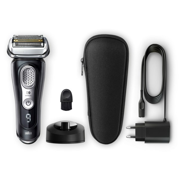 Braun Series 9 9340s Latest Generation Electric Shaver, Charging Stand, Fabric Case - Noir