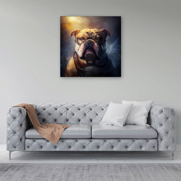 Warren Reed Bulldog Splash Art Golden Canvas