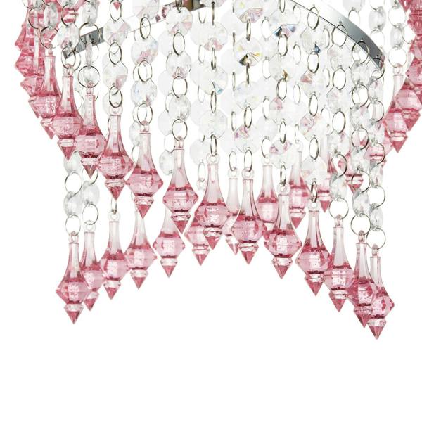 Modern Spiral Waterfall Pendant Shade with Pink and Clear Acrylic Image 8