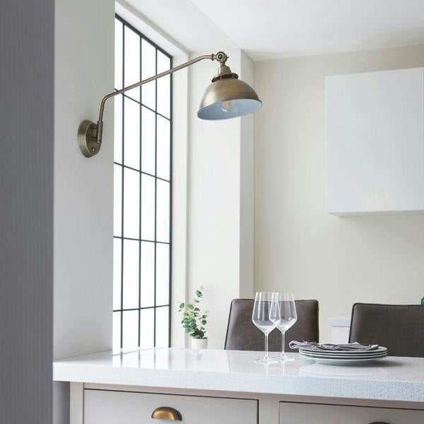 Pagazzi Lighting Madison Adjustable Antique Brass Wall Light