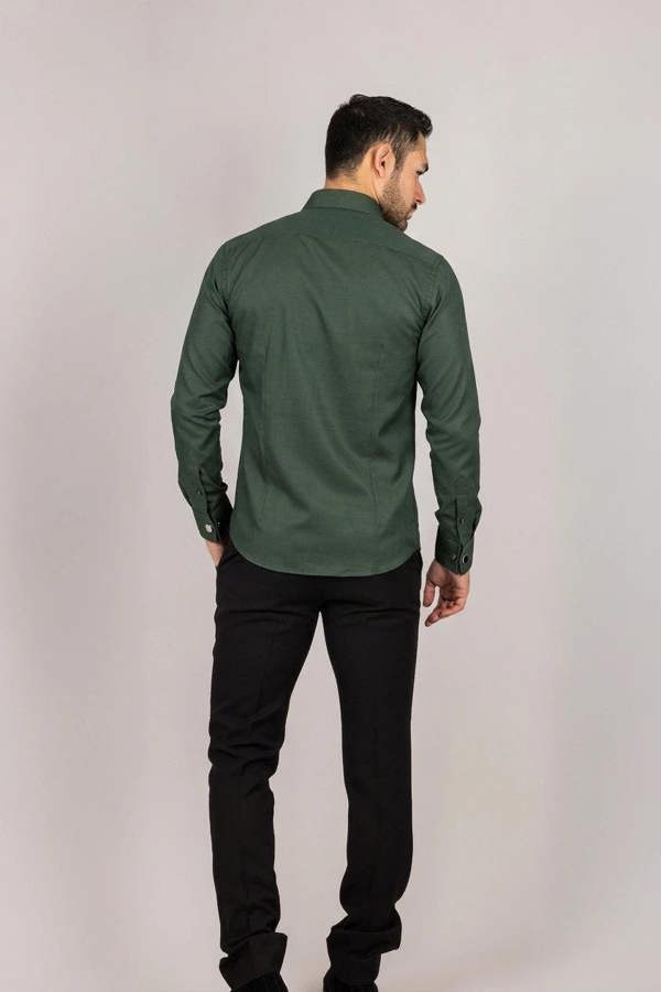 TruClothing Men's Forest Green Double Cuff Oxford Shirt