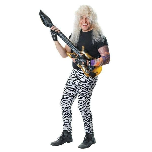 Bristol Novelty Mens Zebra Print Costume Trousers - White/Black - 