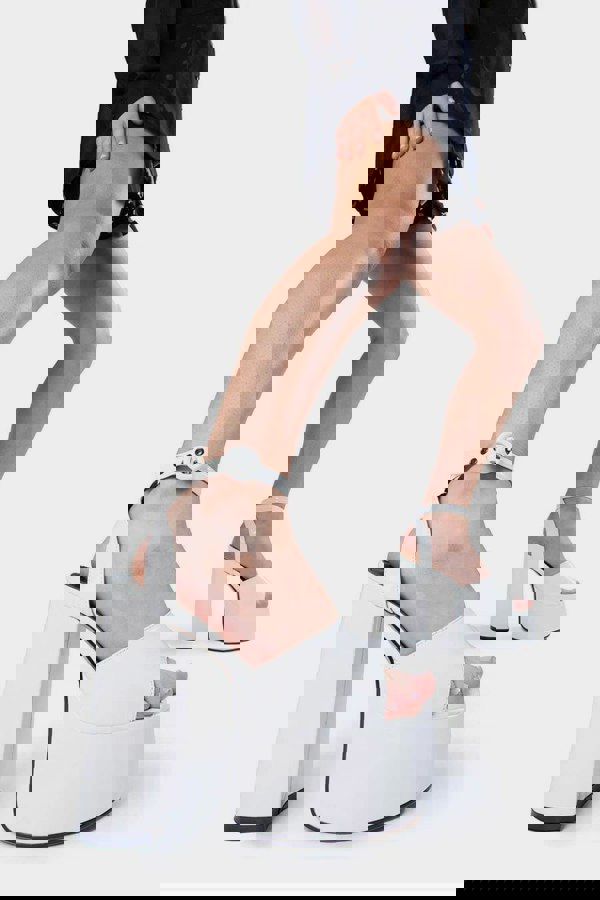 Lamoda All For You Platform Sandals White Open Toe High Heels Strap