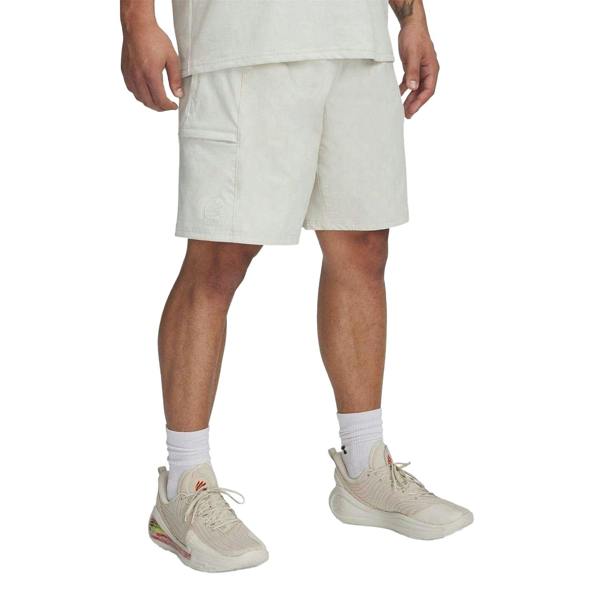 Under Armour Mens Water Repellent Basketball Shorts - White - 
