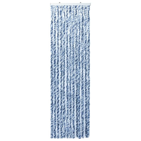 Berkfield Insect Curtain Blue, White and Silver 56x185 cm Chenille