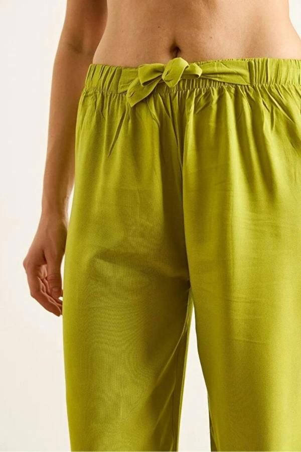Hoxton Gal Basic Belted Woven Viscose Palazzo Pants