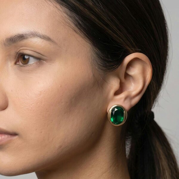 Uchi & Soto Enso Green Stone Stud Earrings