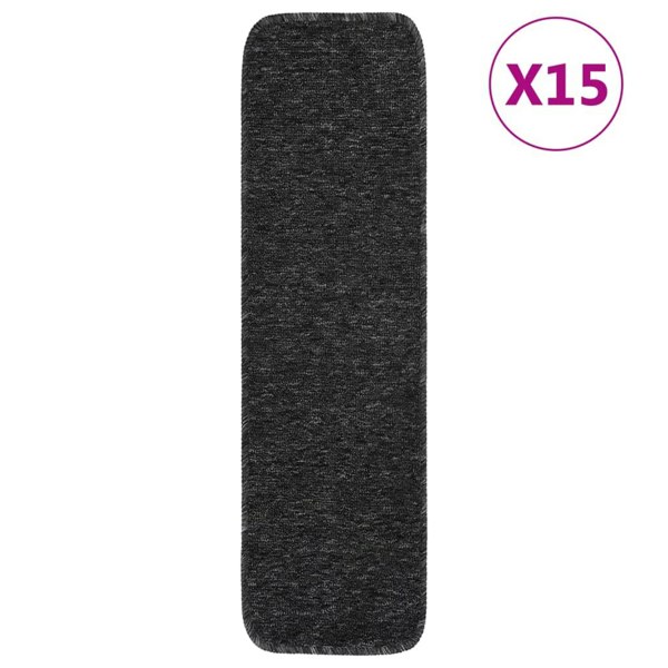Berkfield Anti Slip Stair Mats 15 pcs 75x20 cm Anthracite Rectangular