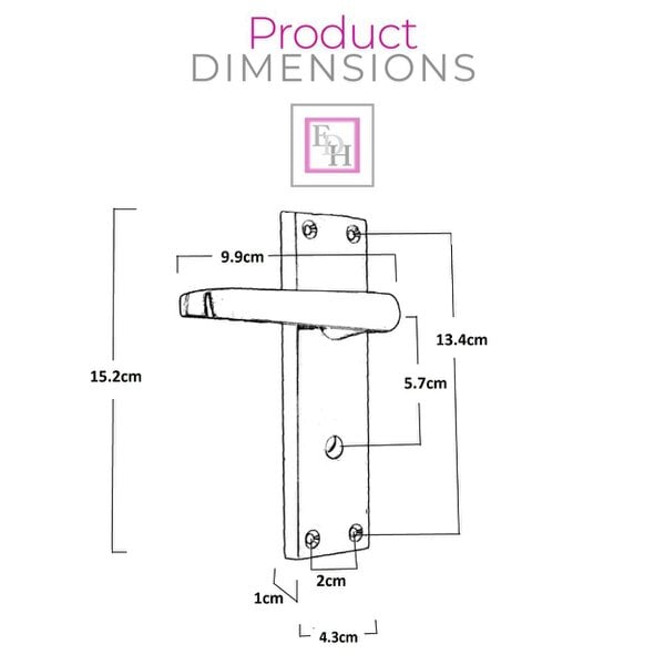 EDH Door Hardware Victorian Straight Matt Black Bathroom Interior Door Handles+Bathroom SASH Lock2