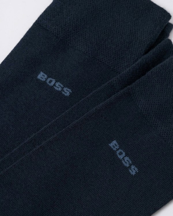 BOSS Orange 2-Pack Mens Bamboo Socks - Dark Blue 401 - CHO - Designer Mens Socks