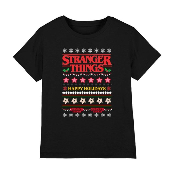 Stranger Things Kids Ugly Demogorgon Christmas Jumper T-Shirt - Black