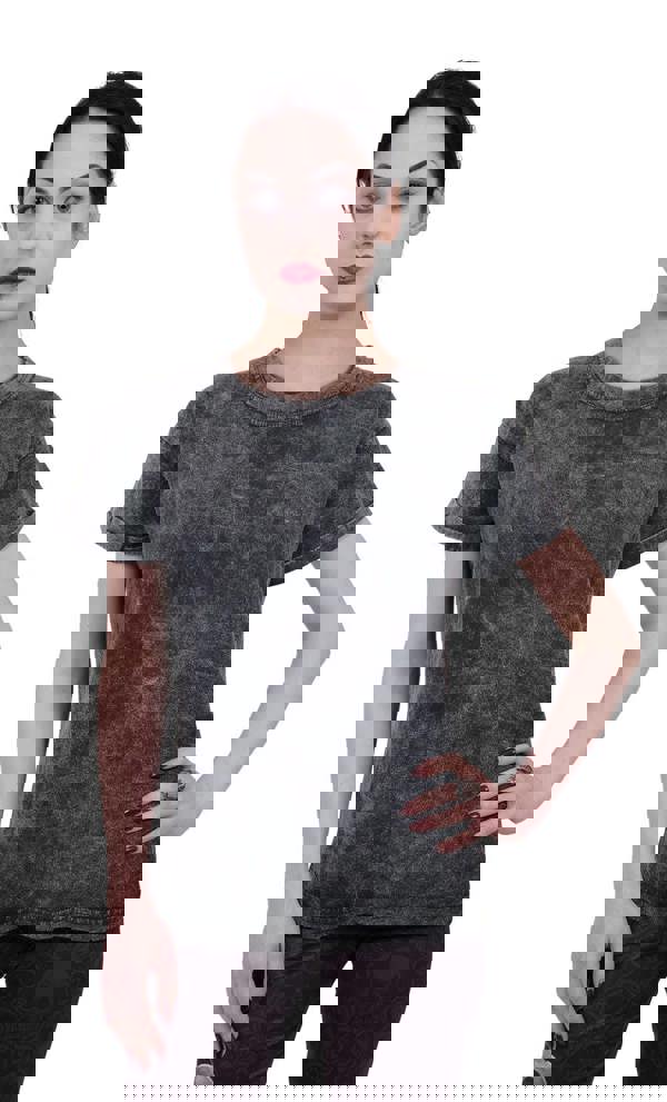 Spiral Direct URBAN FASHION - Acid Wash Turnup Sleeve