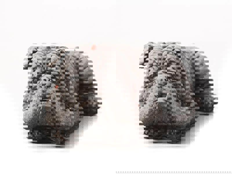 Lying Bulldog Small Garden Ornament