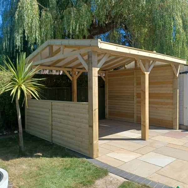 LayzeeGazebo Heavy Duty Timber Gazebo DIY Kit | Tanalised Feather Edge Timber | Felt Tile Roof