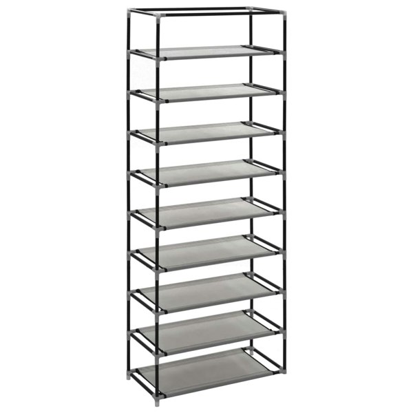 Berkfield Shoe Cabinet with Cover Grey 57x29x162 cm Fabric