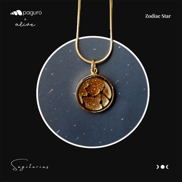 Paguro Sagitarius Zodiac Sign Sustainable Necklace