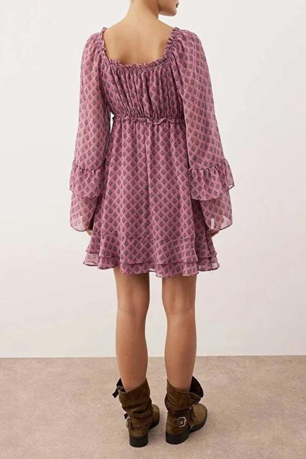 WOVCOR Ruffled Mini Woven Dress