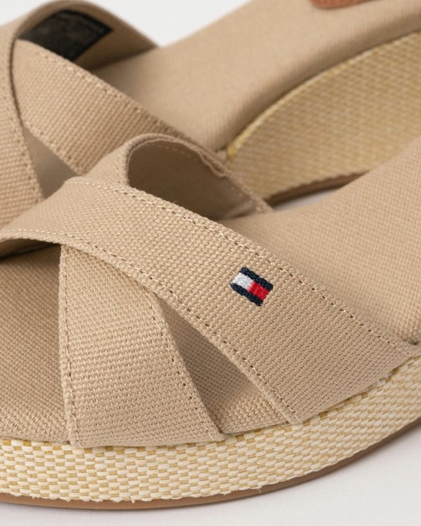 Tommy Hilfiger Criss-Cross Womens Wedge Espadrille - Horseradish