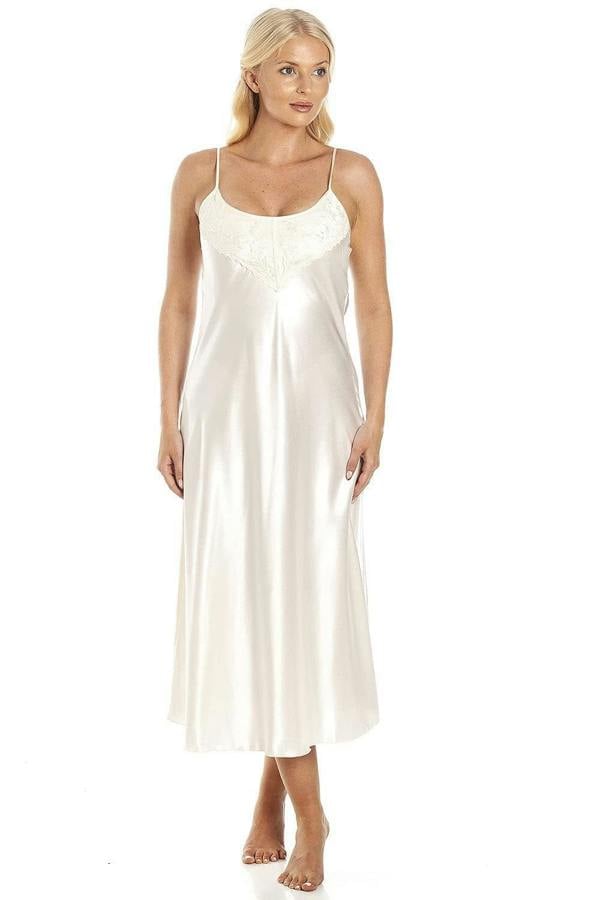 Womens Long Thin Strap Satin Chemises