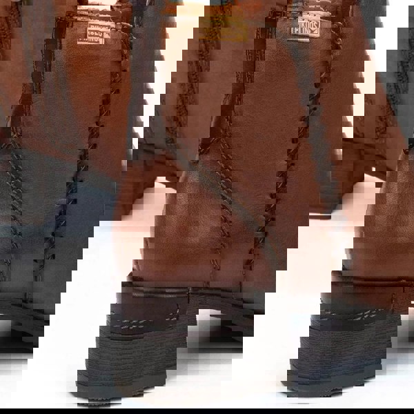 Pikolinos Malaga - Women’s Brown Mid Heel Zip Leather Ankle Boots