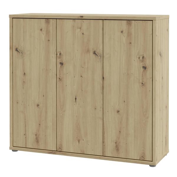 Furniture To Go Alice Springs Shoe Cabinet with 3 Doors Push-to-Open in Artisan Oak