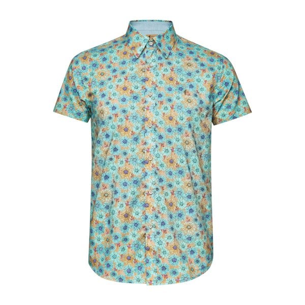 Gabicci V52GW08 Mens Davis Woven Print Shirt Gabicci Vintage - GRANOLA