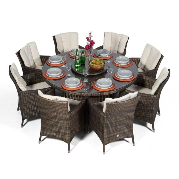 Giardino Savannah Round 8 Seater Rattan Patio Dining Set
