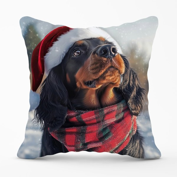 Warren Reed Christmas Gordon Setter Cushion