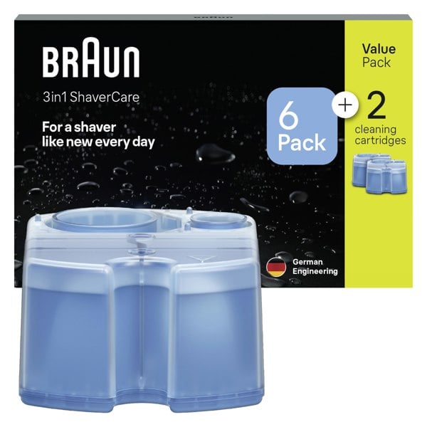 Braun 3in1 ShaverCare SmartCare Center Refill Cartridges, Hygienic Cleaning, 6+2 Pack