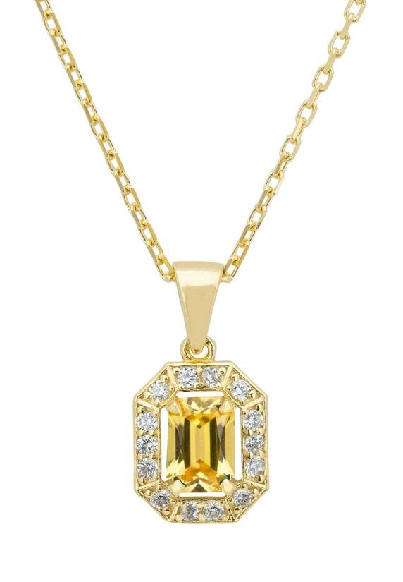 Latelita Whistledown Gemstone Pendant Necklace Citrine Gold