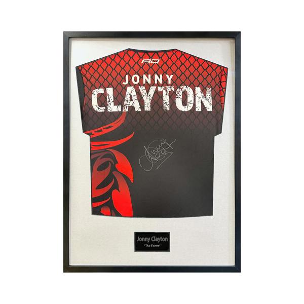 Jonny Clayton Signed Shirt Standard Frame