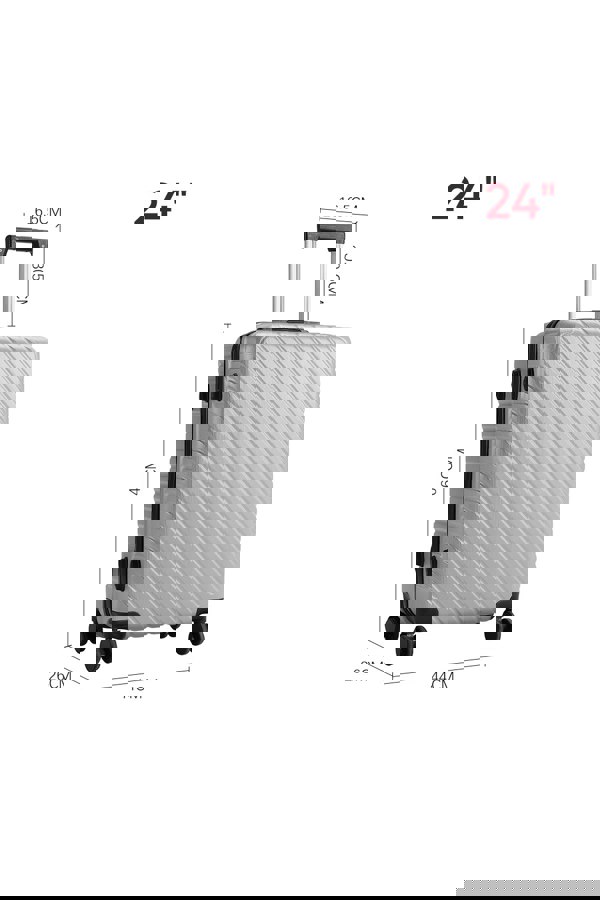 Living and Home Grey Suitcase with Combination Lock 24" Grey