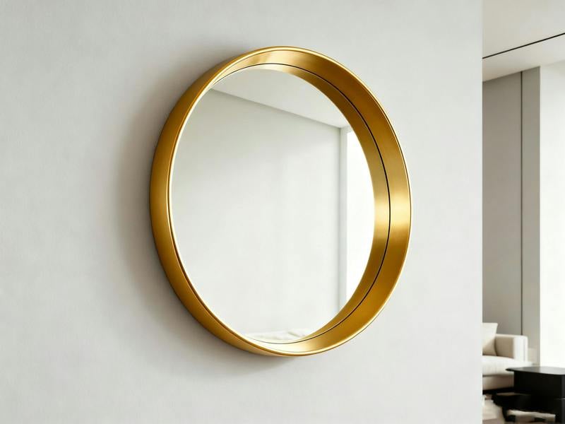 95CM GOLD ROUND MIRROR