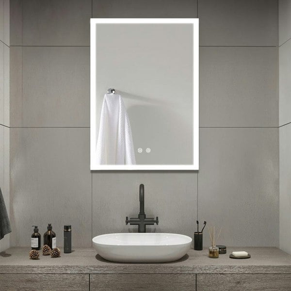 Surface Mount Frameless Single Door LED Mirror Cabinet Bathroom Mirror Cabinets Living and Home