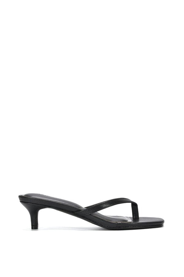 XY LONDON Slip On Flip Flop Kitten Heel Mule Heeled Sandals