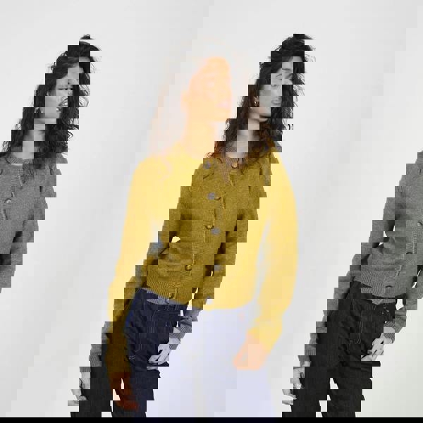 Brave Soul Olive Round Neck Jersey Knit Cardigan - Olive Image 1