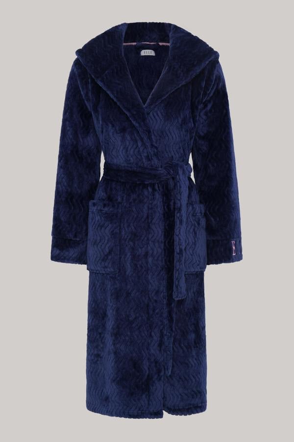 ELLE Wave Fleece Gown in Navy RRP £50