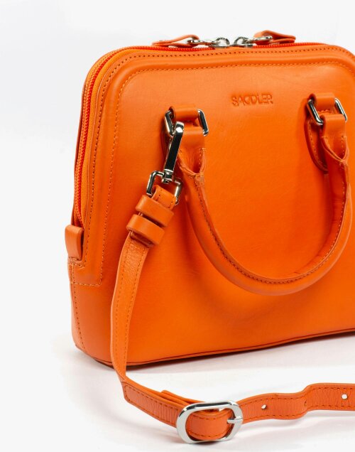 SADDLER KELLY Leather Zip Top Handbag  - Adjustable Strap, Phone Pocket, Crossbody or Handheld - RFID Protected