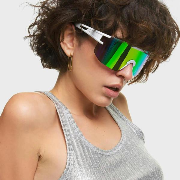 Lamoda Pastel Visor Sunglasses Trendy Multi-Color Shield Lens UV400 Protection