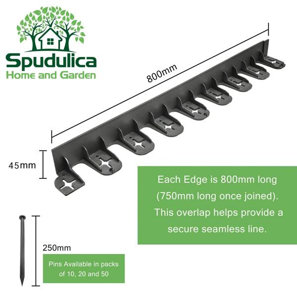 Flexible Lawn and Garden Edging with Ground Spikes Easy Install